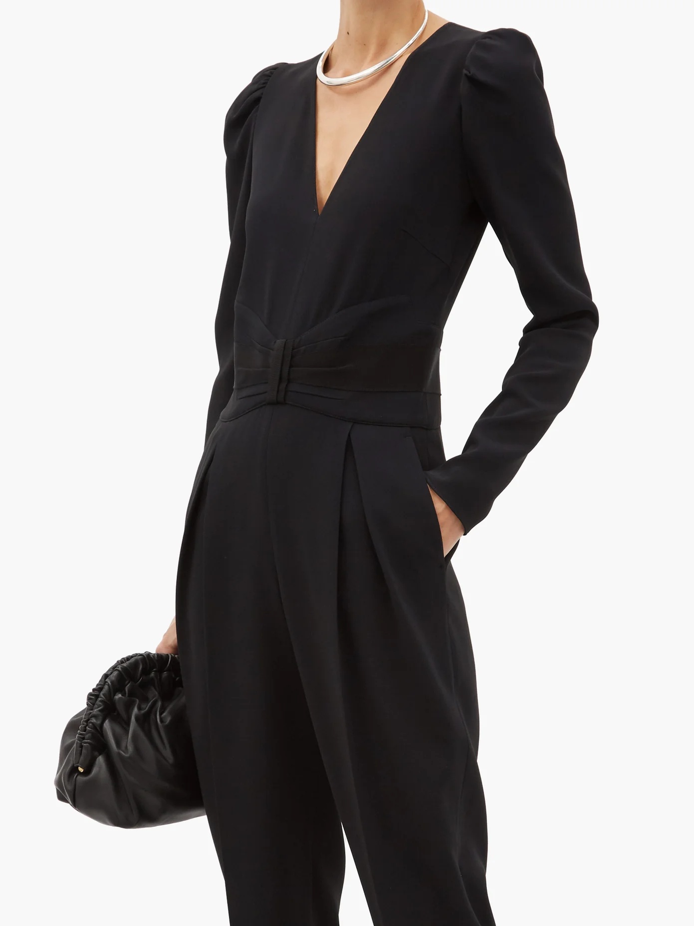 Pleated crepe jumpsuit - 6