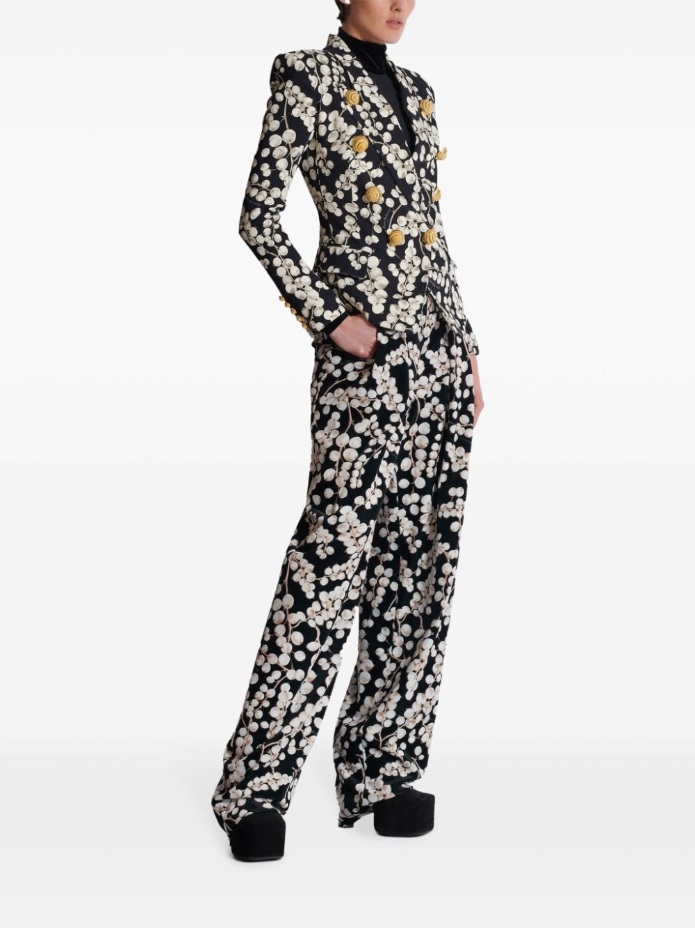 printed blazer - 3