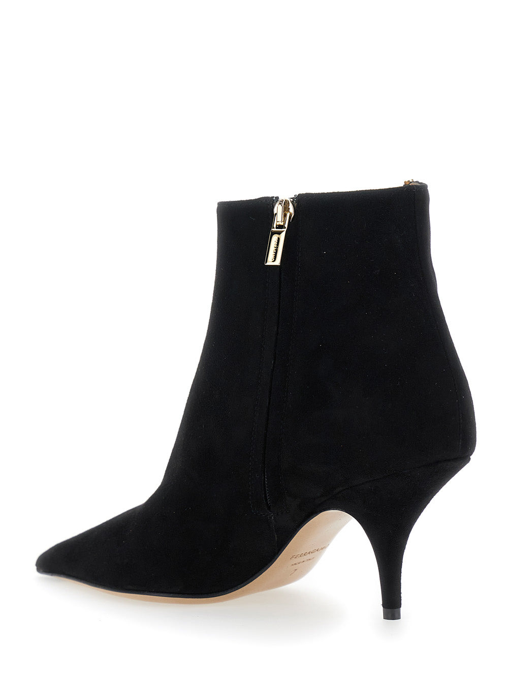 Ferragamo Women 'Agia' Black Ankle Boots With Cut-Out Detail And Stiletto Heel In Suede Woman - 3