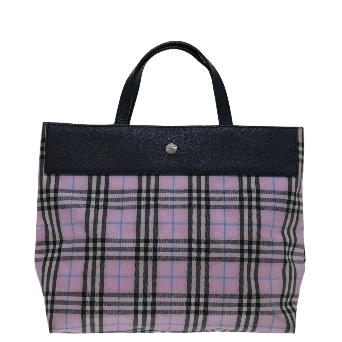 Burberry Nova Check Hand Bag Nylon Pink - 13