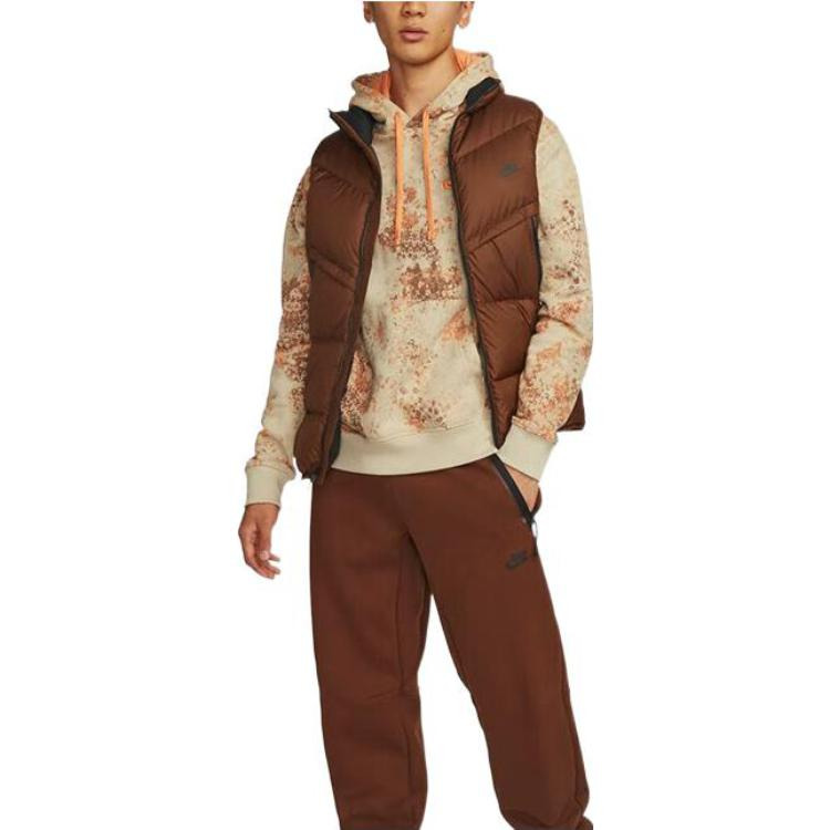 Nike Windproof Warm Stand Collar Down Vest 'Brown' DV1136-259 - 3