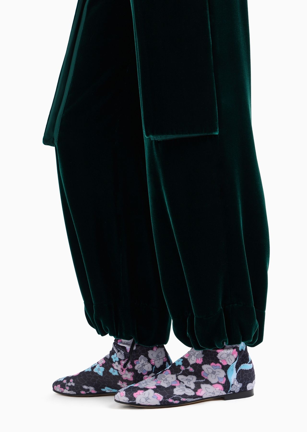 Draped velvet trousers - 5
