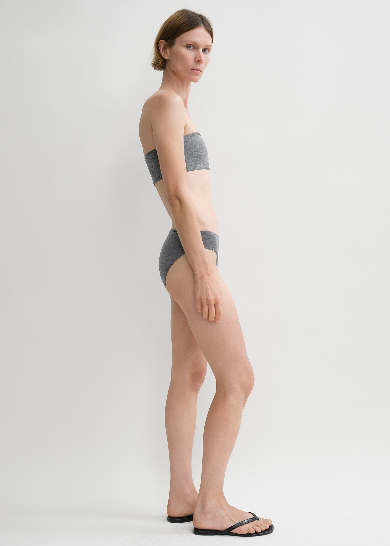 Binding-edge bikini top grey melange - 3
