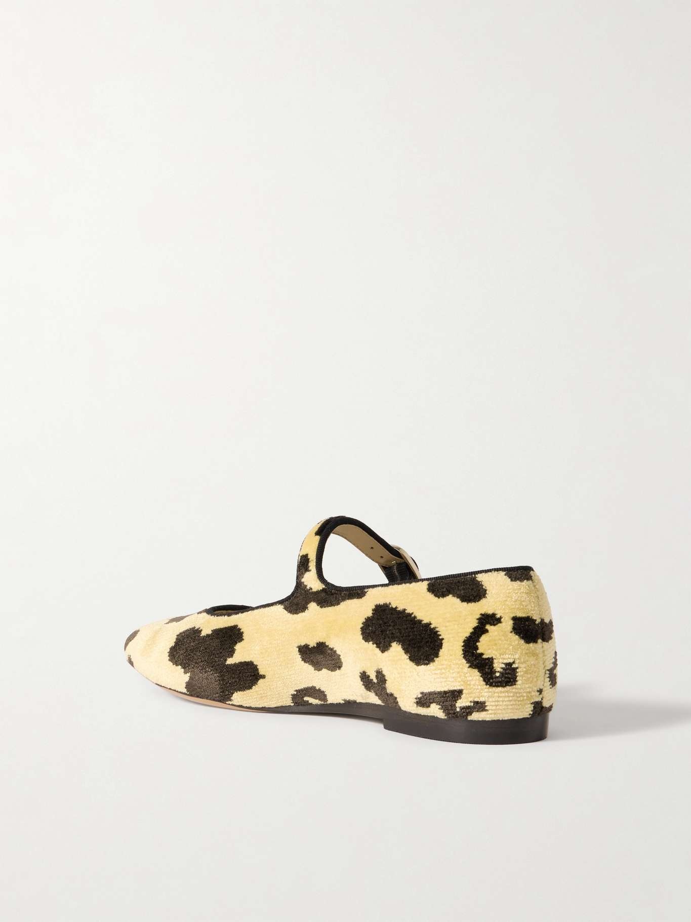 Stella leopard-print ribbed velvet Mary Jane ballet flats Leopard print - 3
