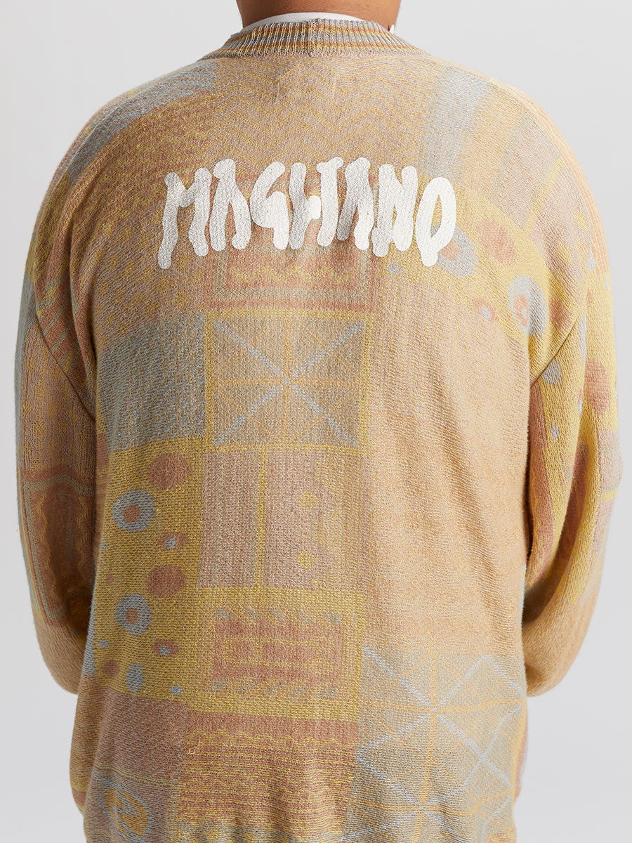 Grampa Jacquard Cardigan Light Combo - 4