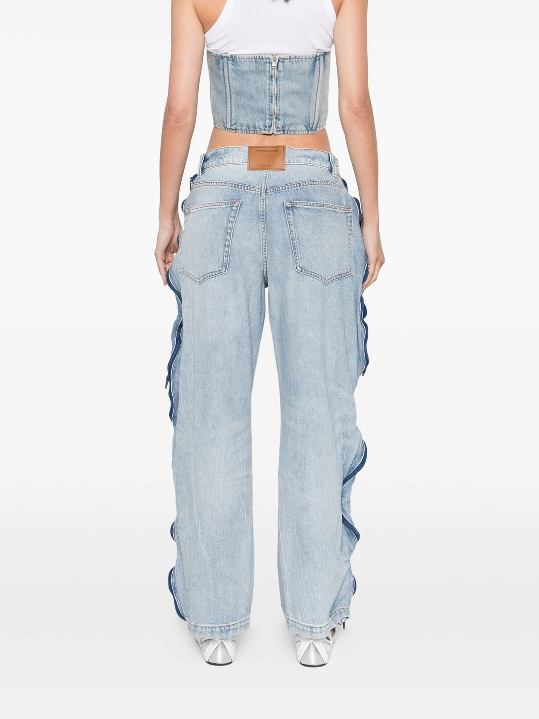 Curved Zipper Pants - 4
