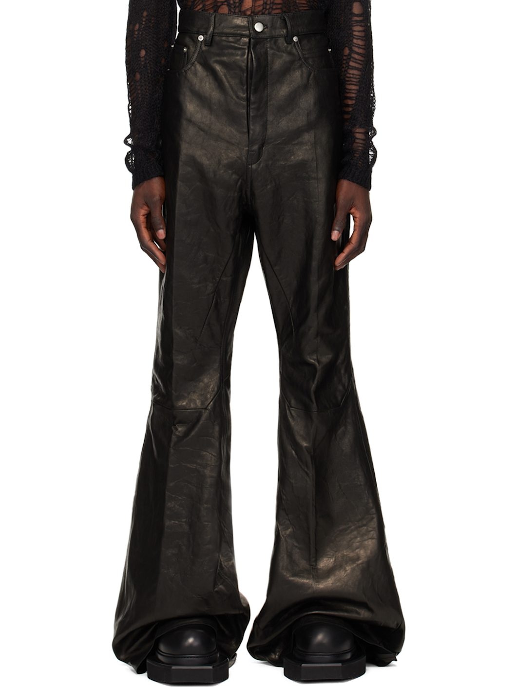 Black Porterville Bolan Leather Trousers - 1