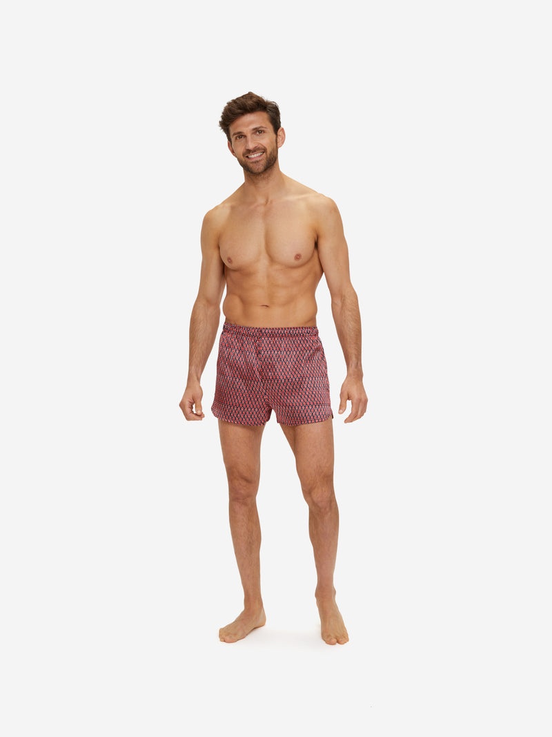 Men's Modern Fit Boxers Brindisi 76 Silk Satin Navy - 3