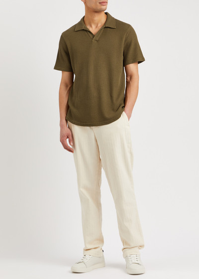Oliver Spencer Austell waffle-knit cotton polo shirt outlook