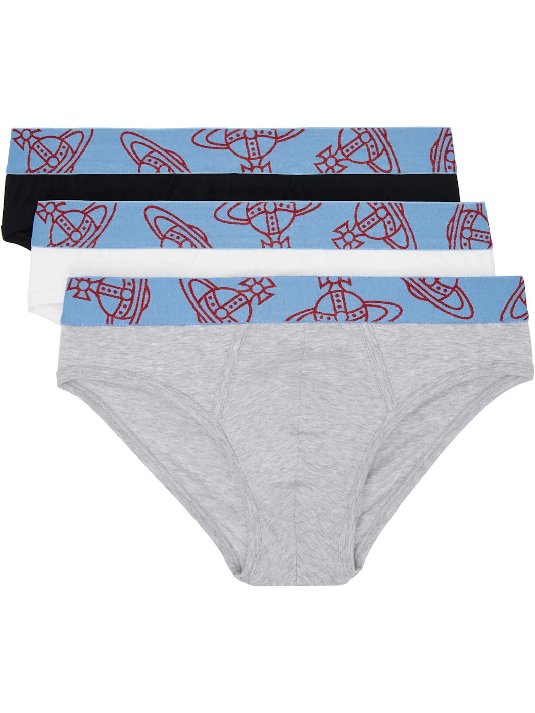 Three-Pack Multicolor Slip Band Briefs - 1