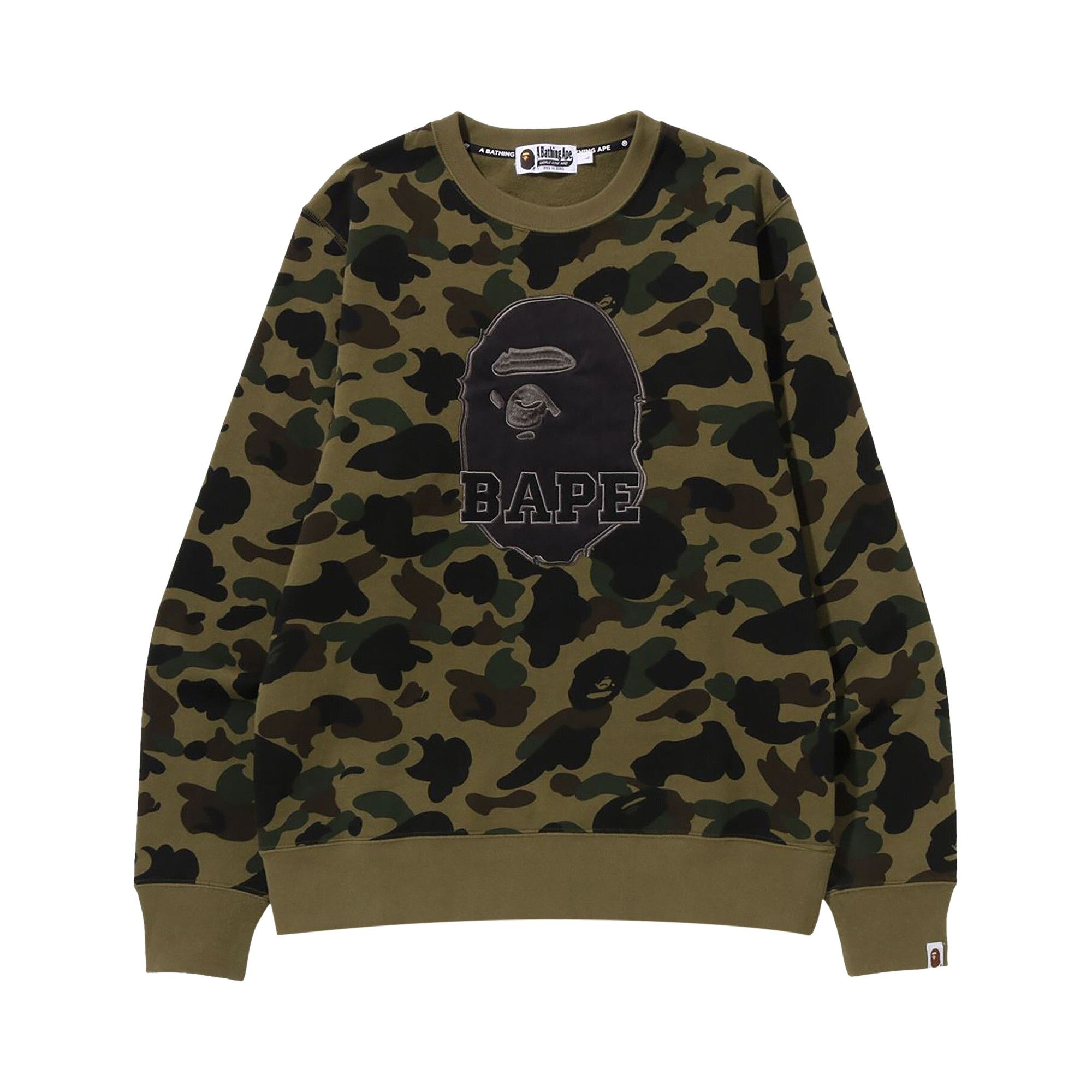 BAPE 1st Camo Pattern Ape Head Crewneck 'Green' - 1