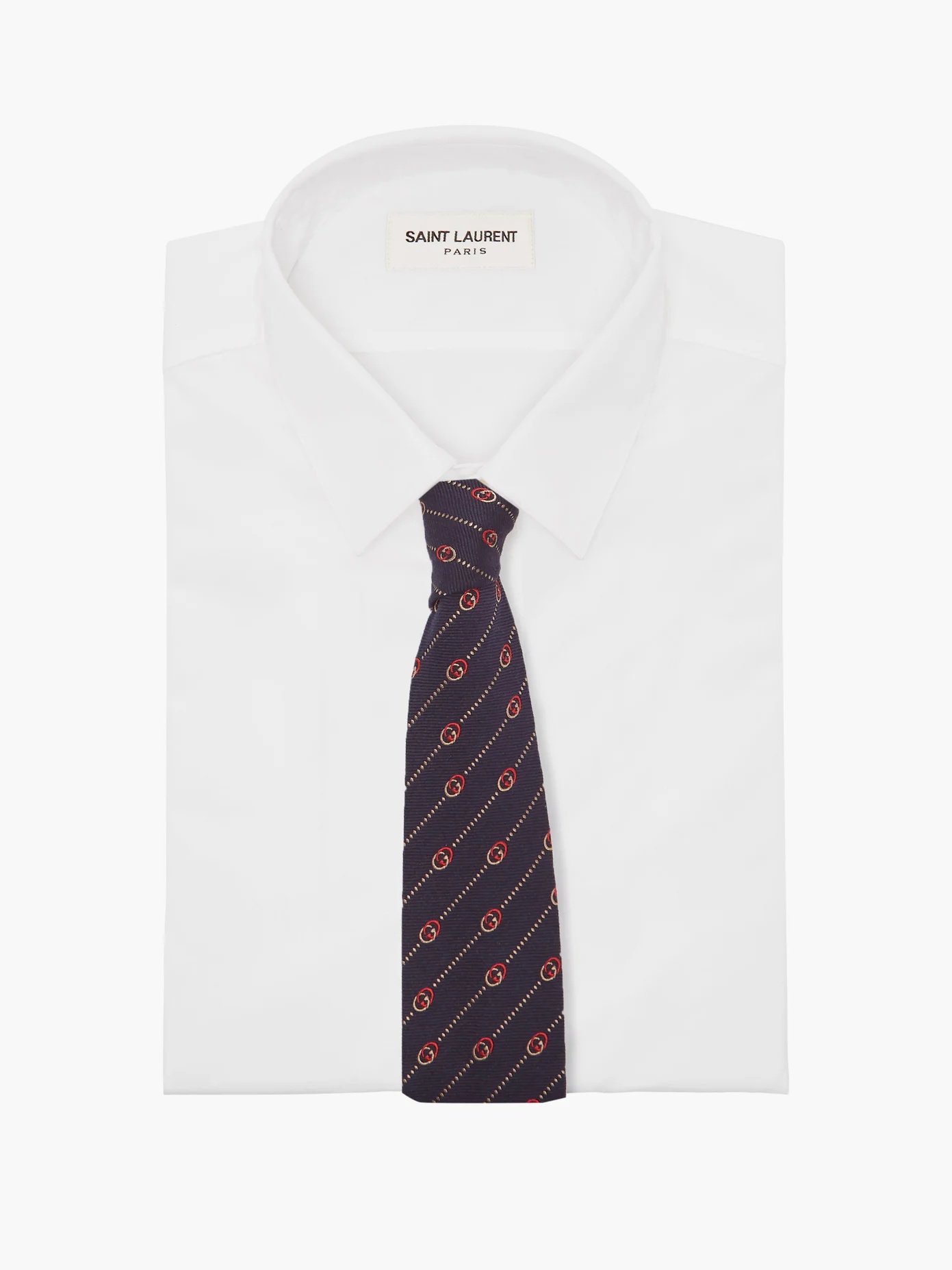 GG-jacquard silk-blend tie - 2