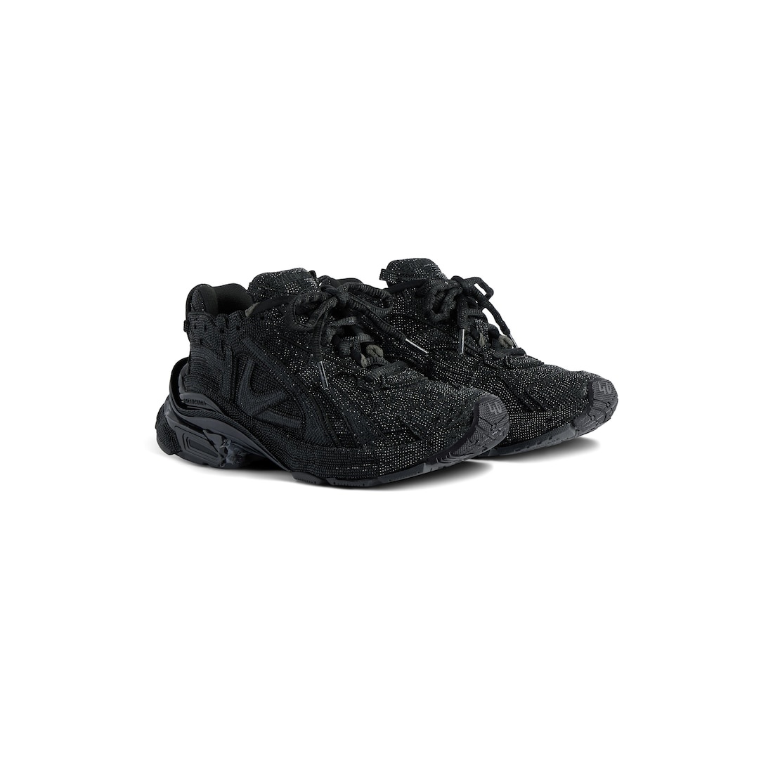 Men's Runner Sneaker With Rhinestones in Black - 2
