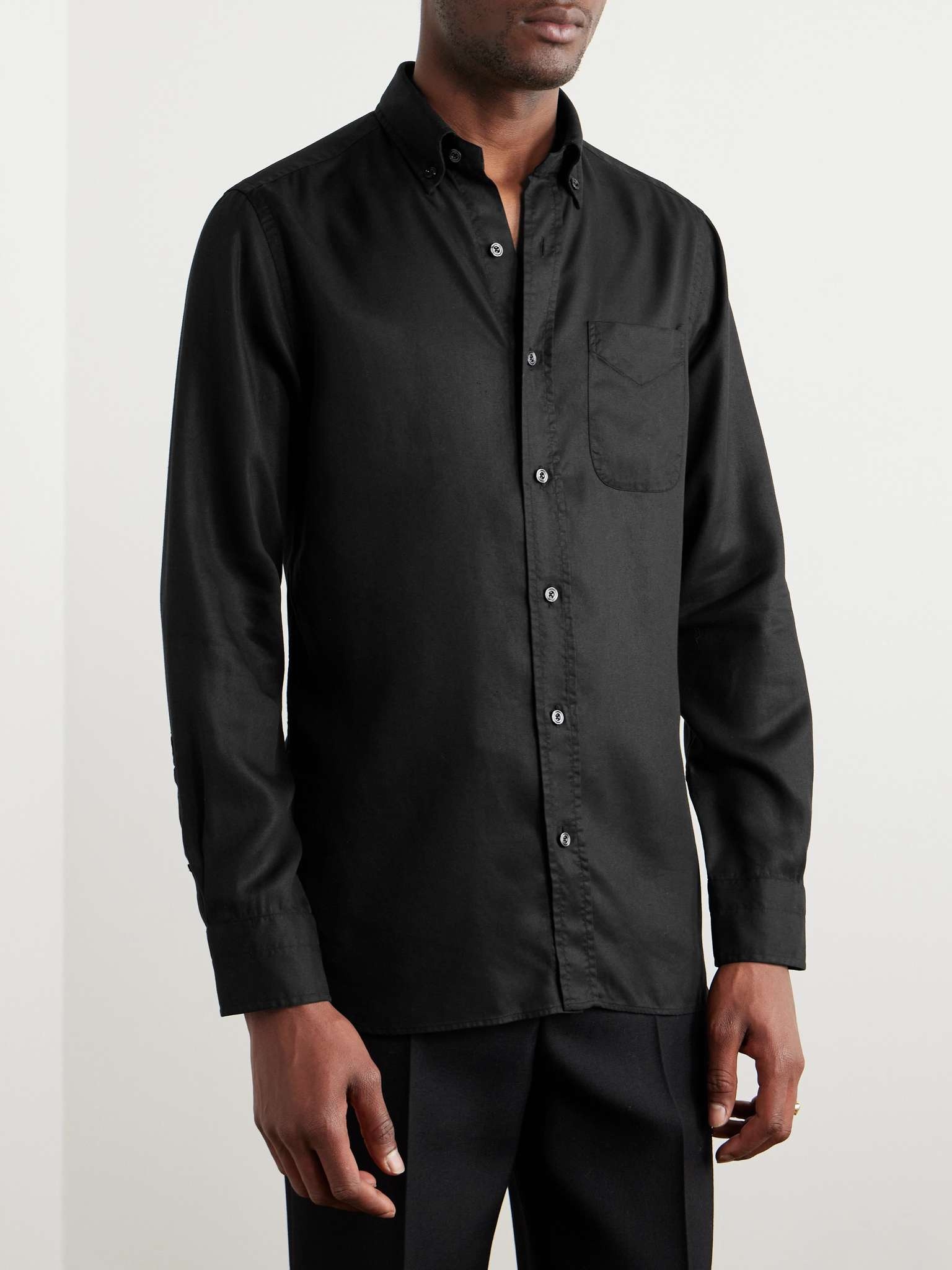 Button-Down Collar Lyocell-Poplin Shirt - 3