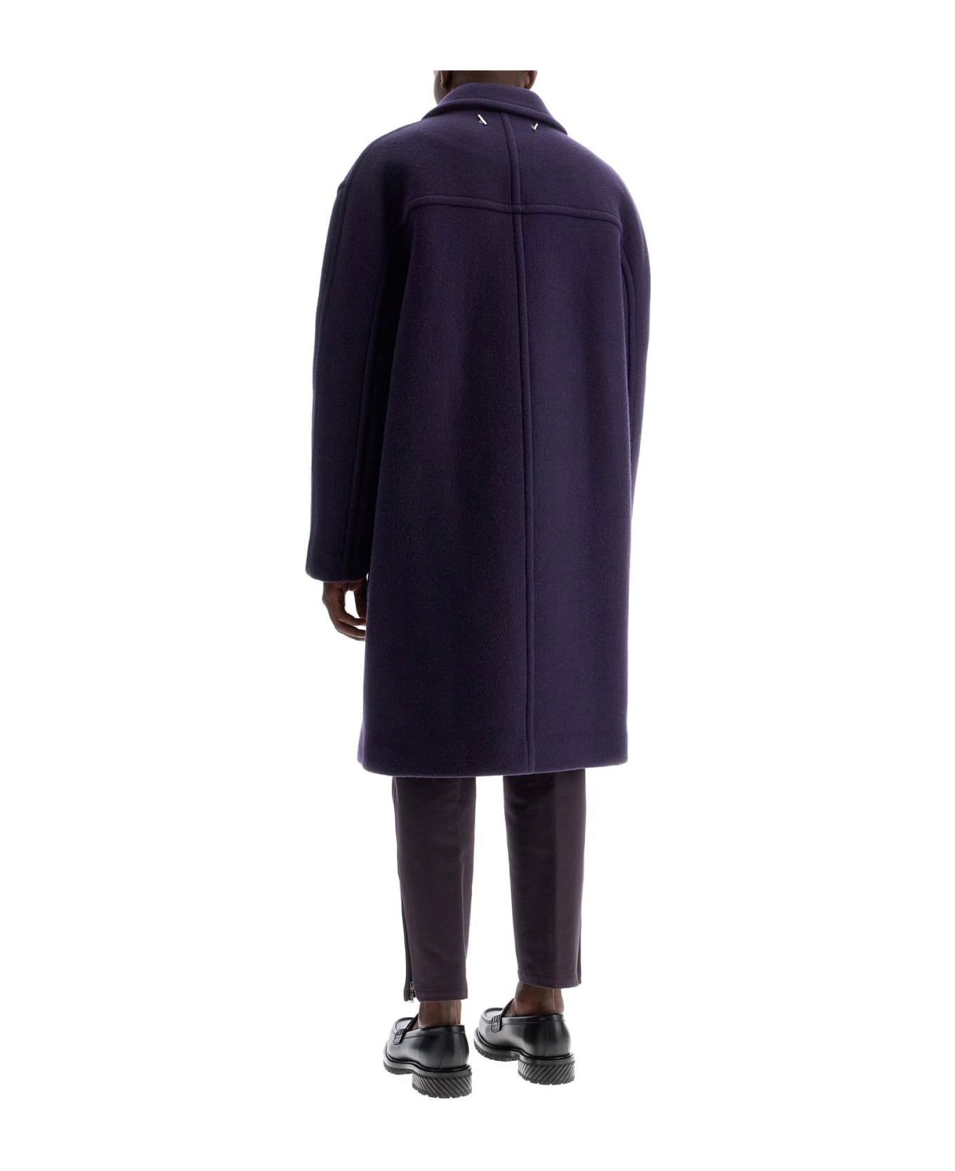 Double-breasted Heavy Wool Coat - 3