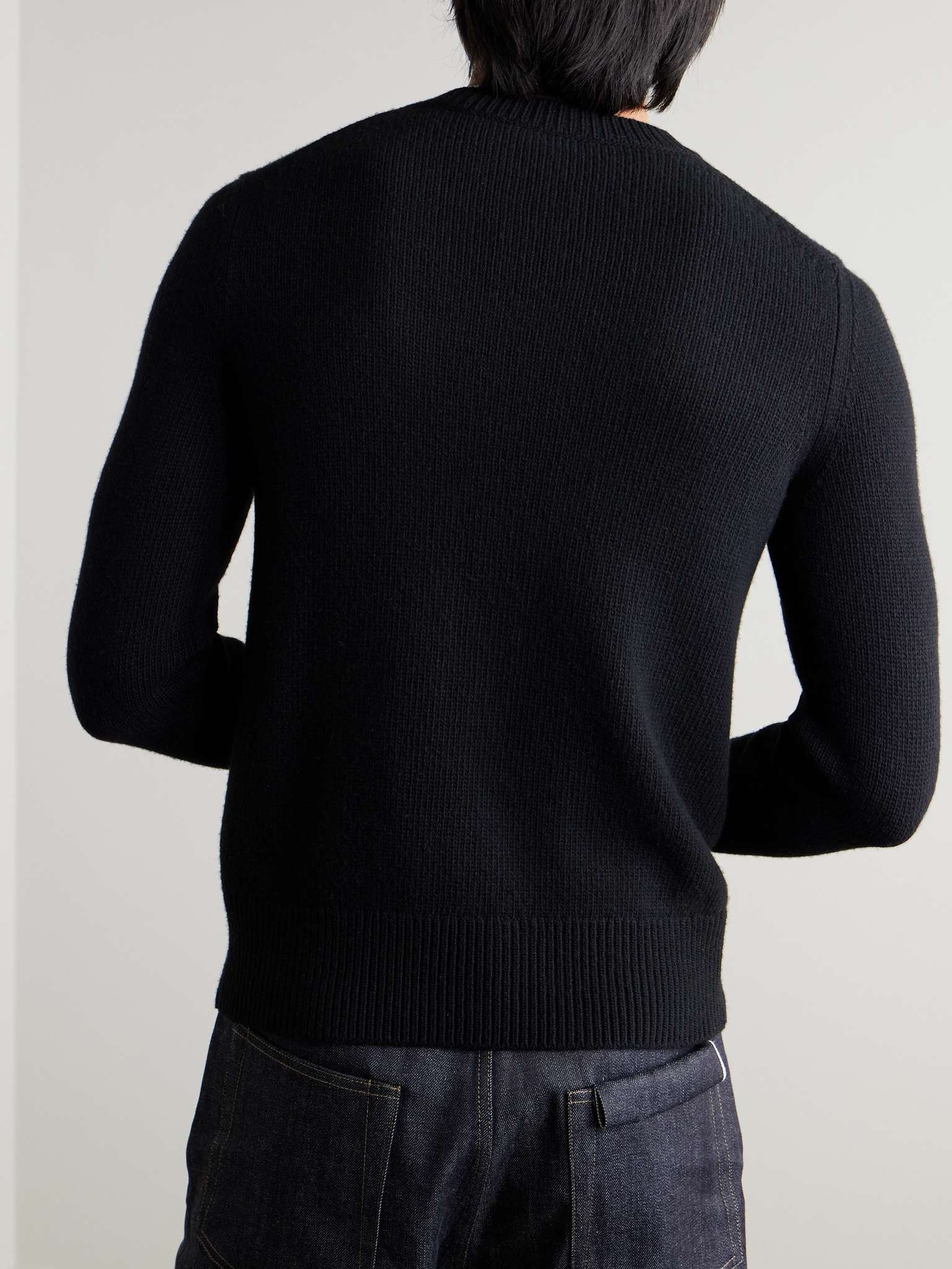 Logo-Jacquard Wool and Cashmere-Blend Sweater - 3