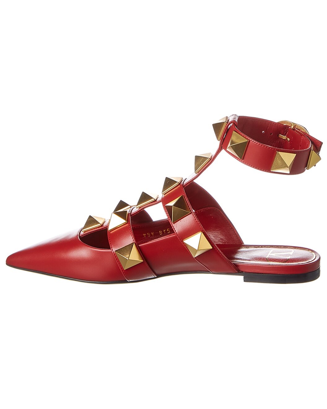 Valentino Roman Stud Leather Ankle Strap Flat - 2