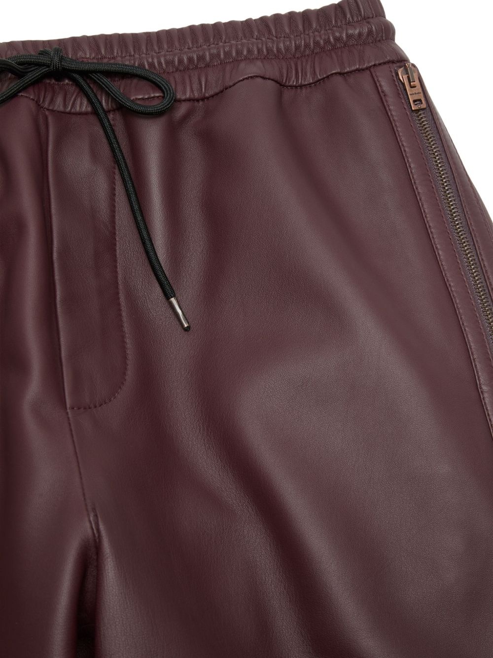 drawstring leather trousers - 5