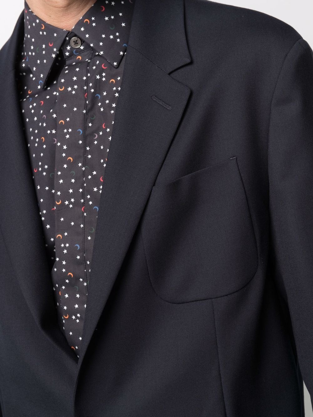 darted single-breast wool blazer - 5