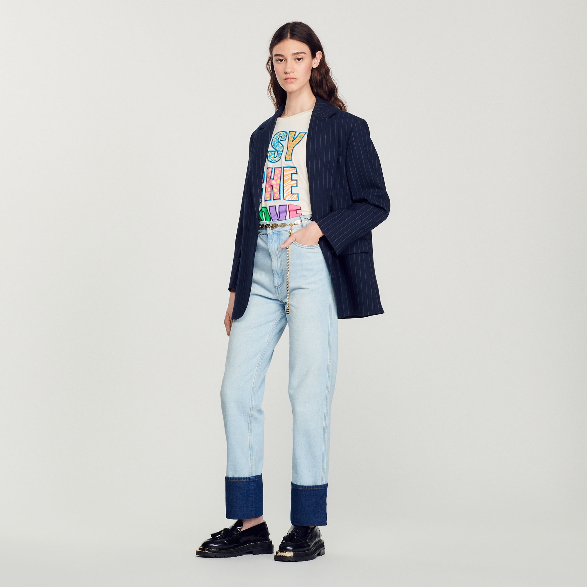 Faded jeans with contrasting cuffs - 5
