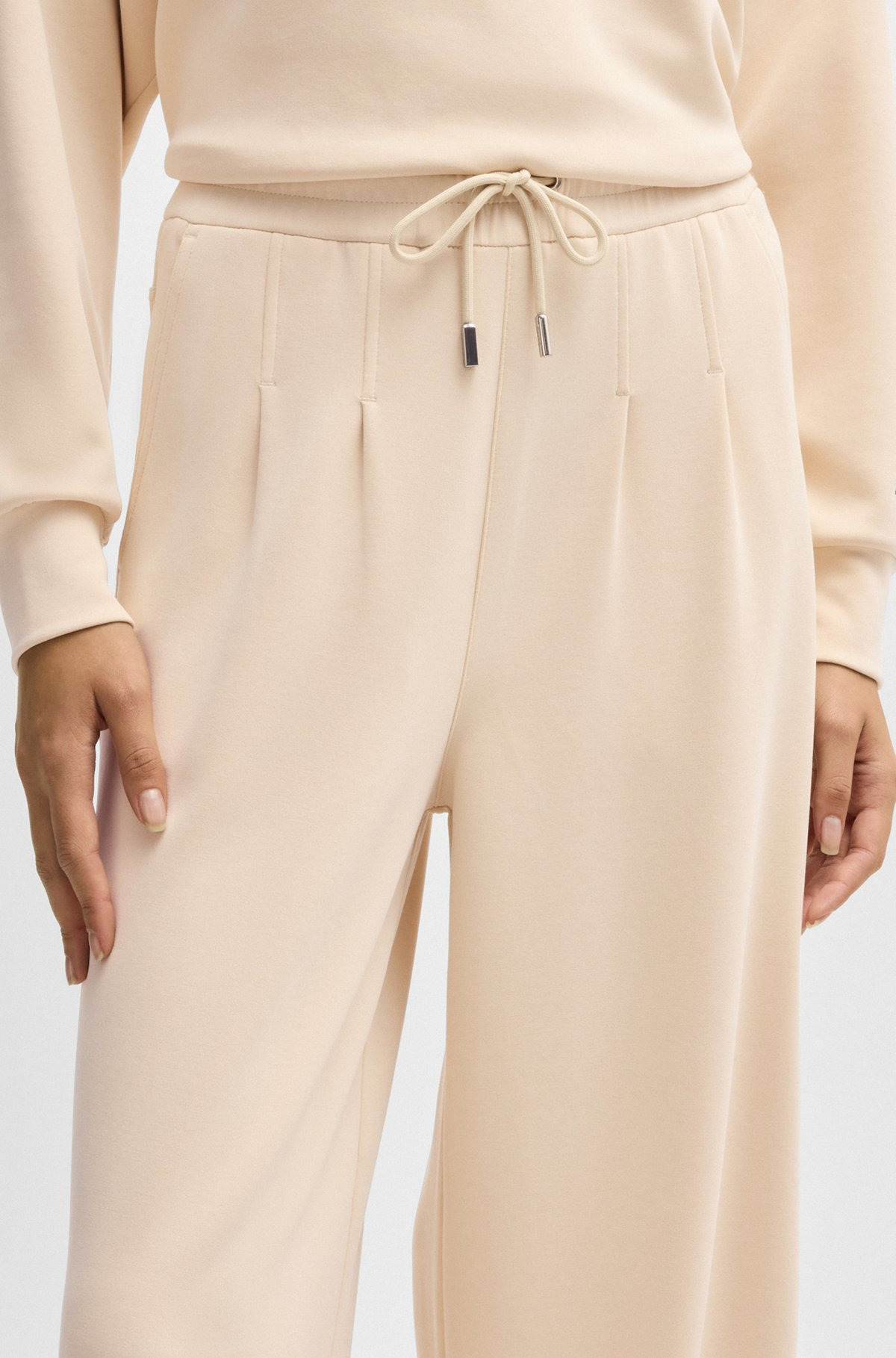 WIDE-LEG TRACKSUIT BOTTOMS WITH PLEAT DETAILS - 5