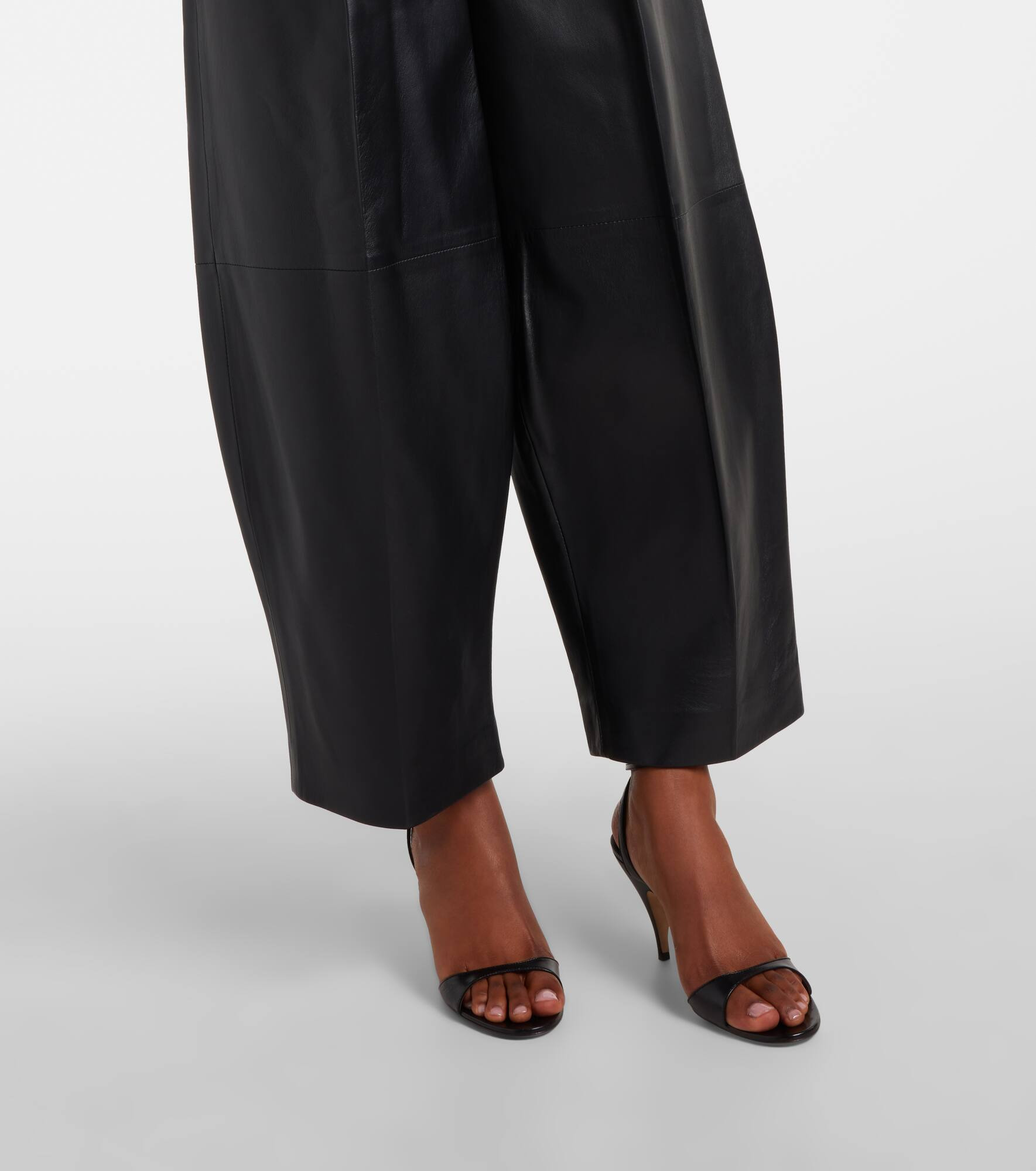 Dash leather barrel-leg pants - 5