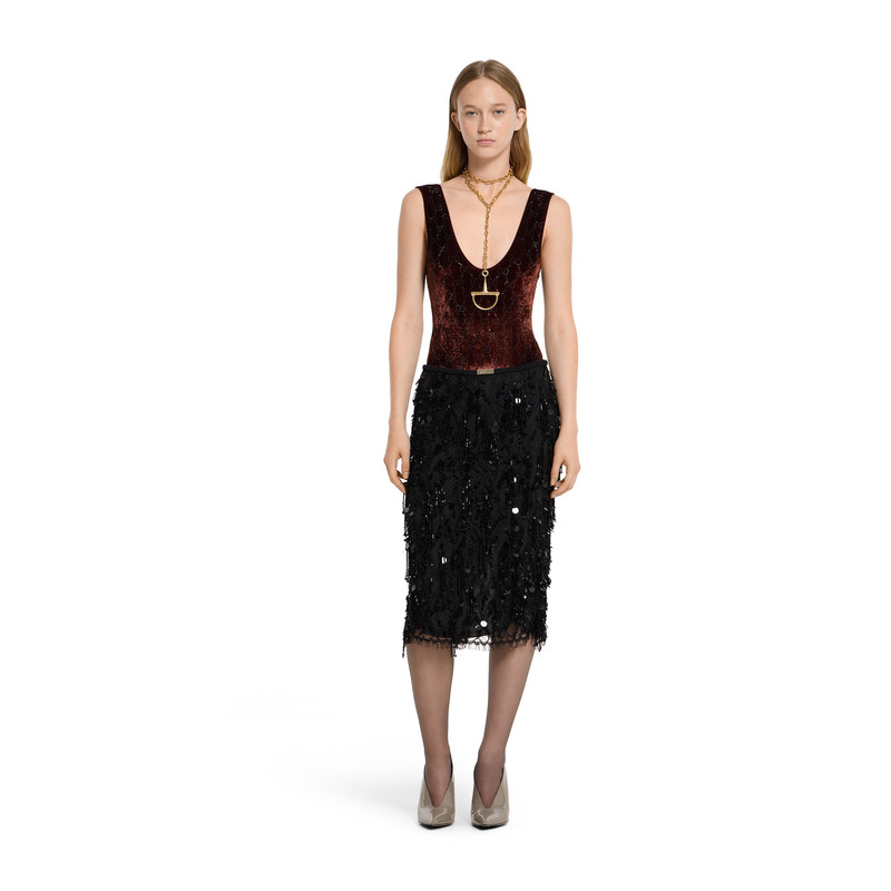 GUCCI GG crystal embroidered bodysuit outlook