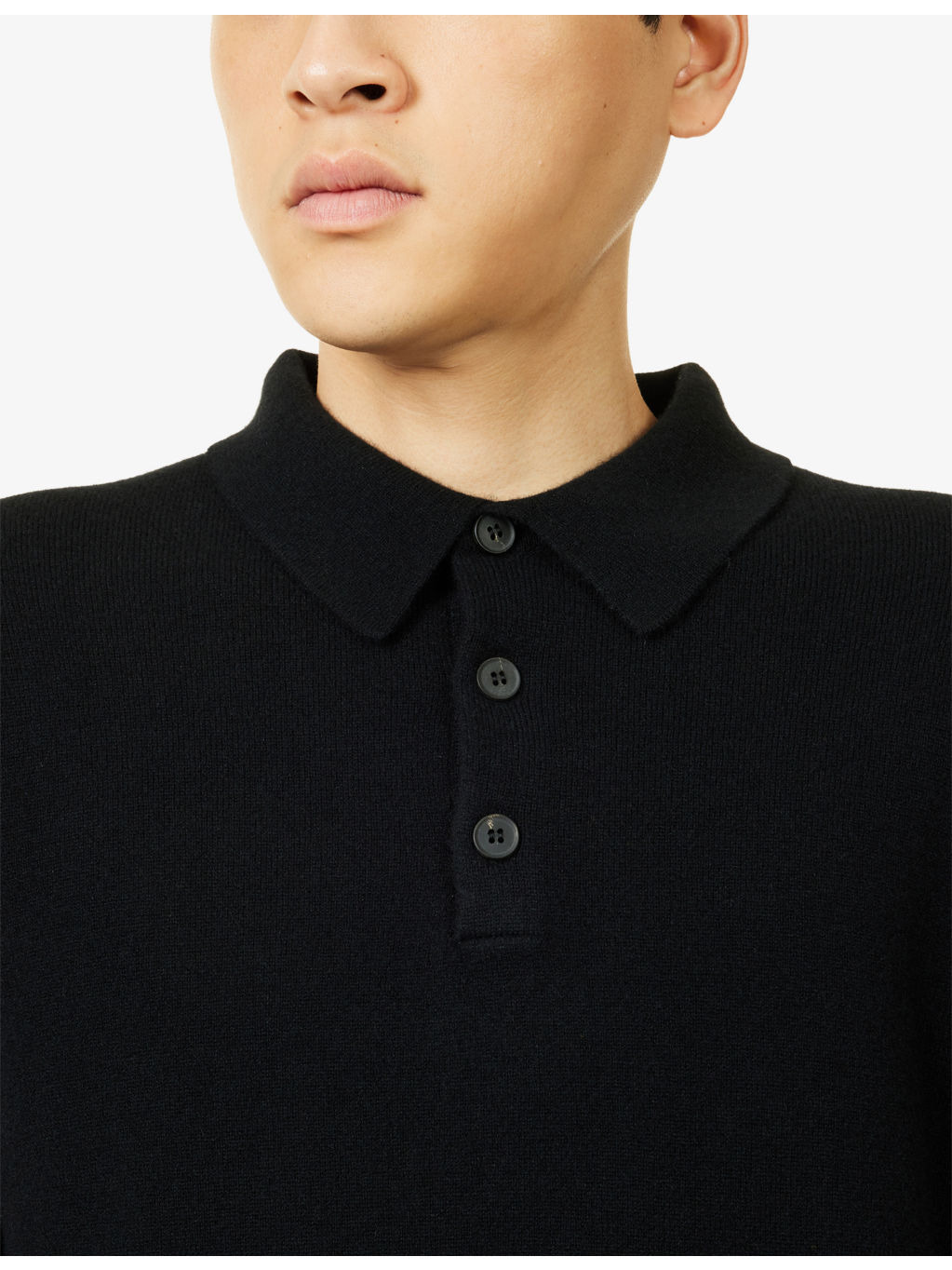 Long-Sleeve Cashmere Knitted Polo Shirt - 5