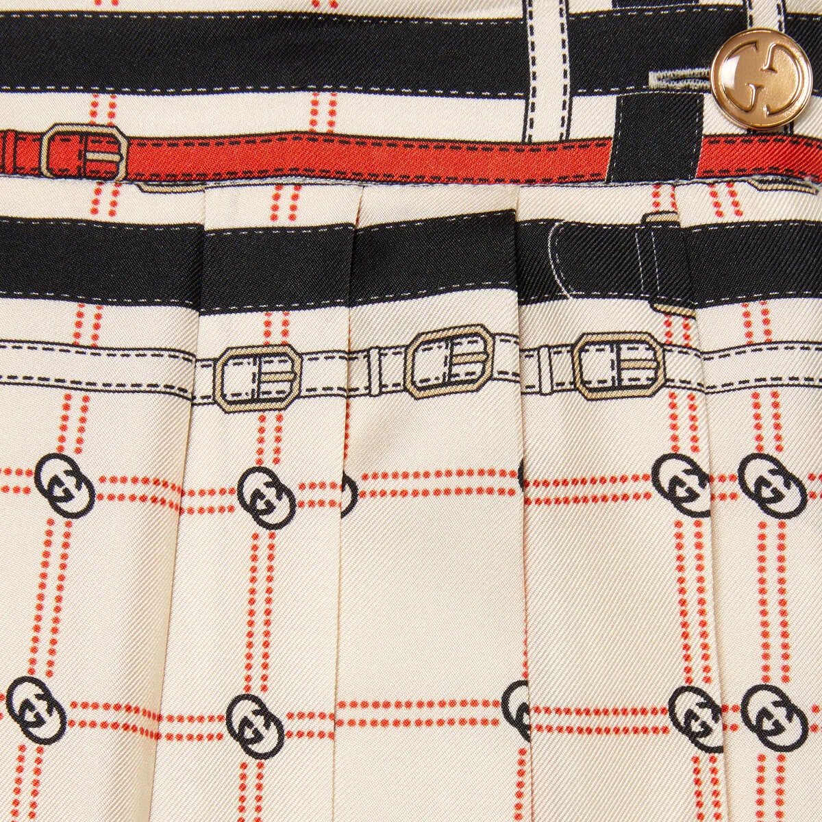 Interlocking G chain silk skirt - 4
