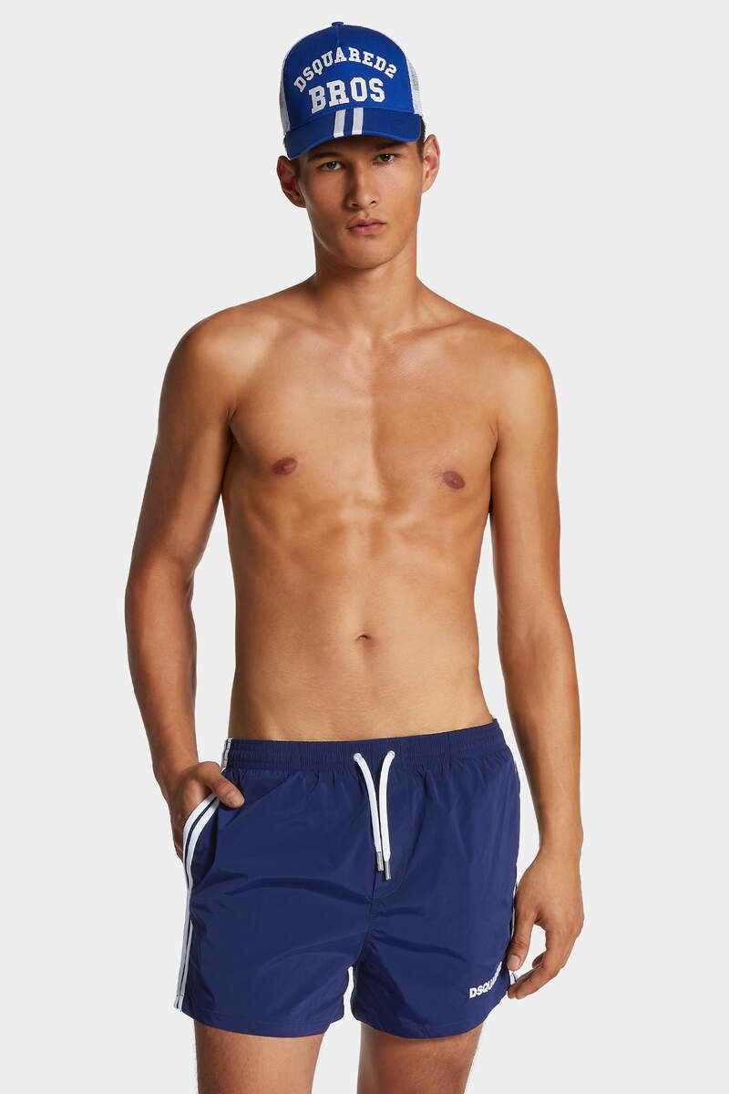 DSQUARED2 BOXEUR SIDE STRIPE MIDI SWIM BOXER - 3