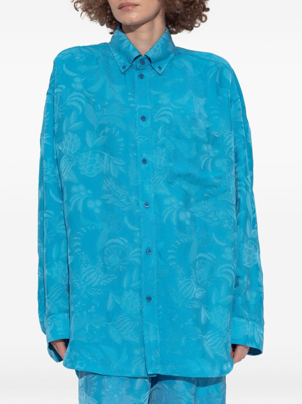 floral-print button-down shirt - 3