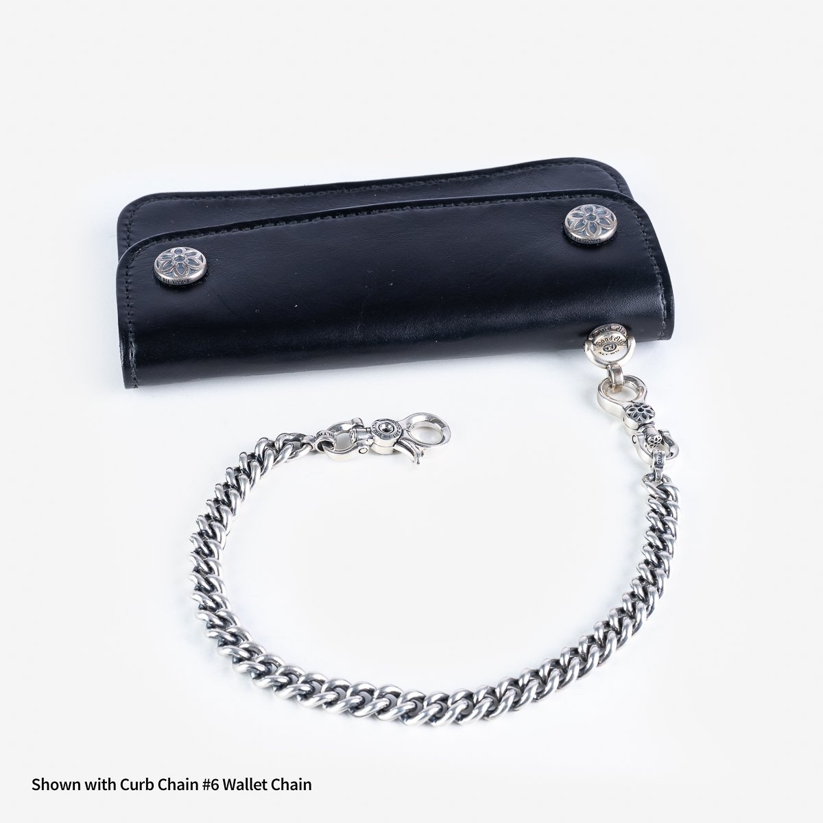 LE-ANSW GOOD ART HLYWD Army/Navy Surplus Wallet w/ Sterling Silver Rosette Snaps and Rosette Pringle - 11