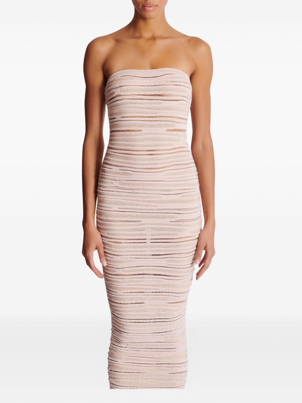 strapless knit midi dress - 5