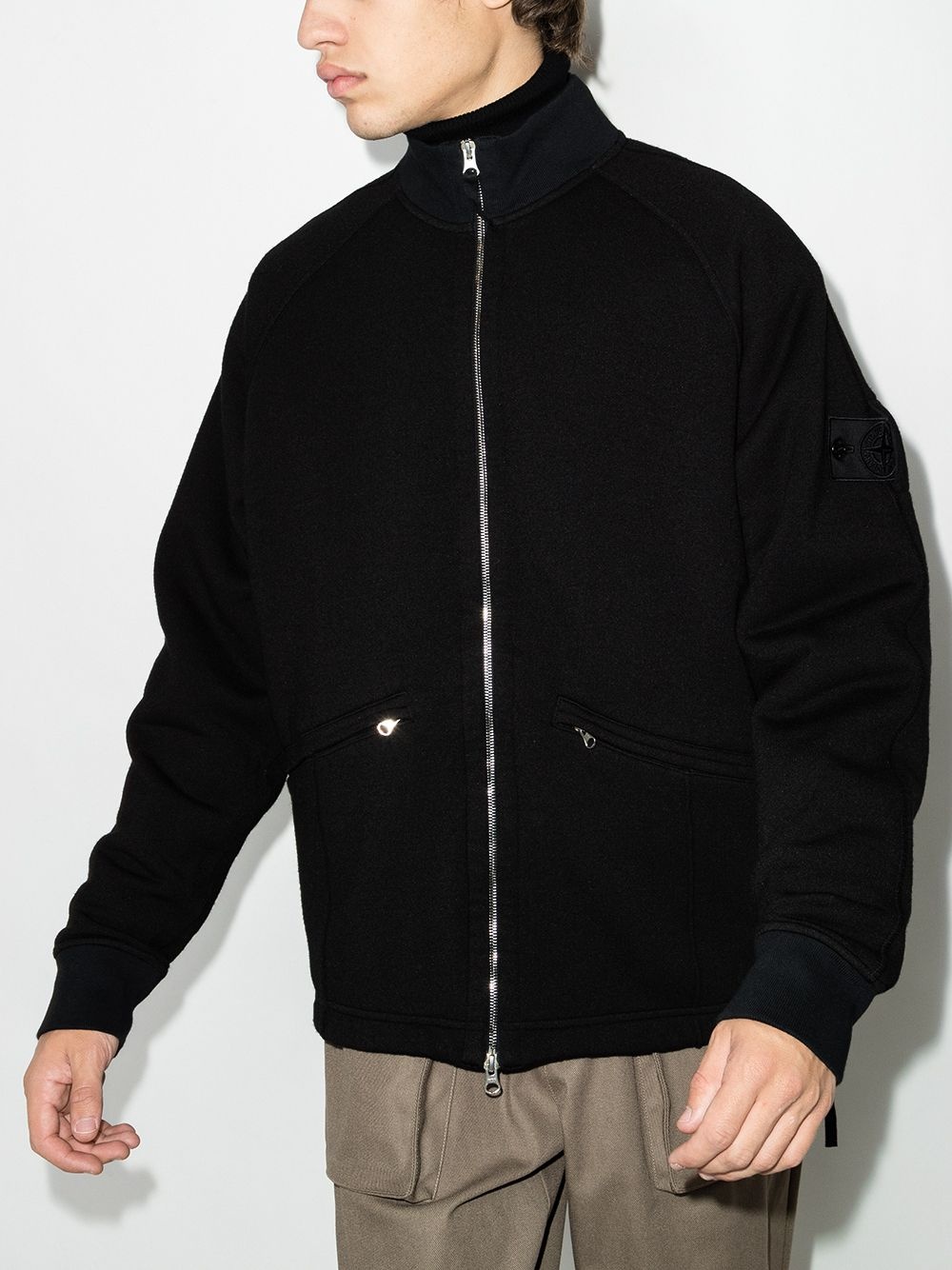 logo-patch zip-up track jacket - 2