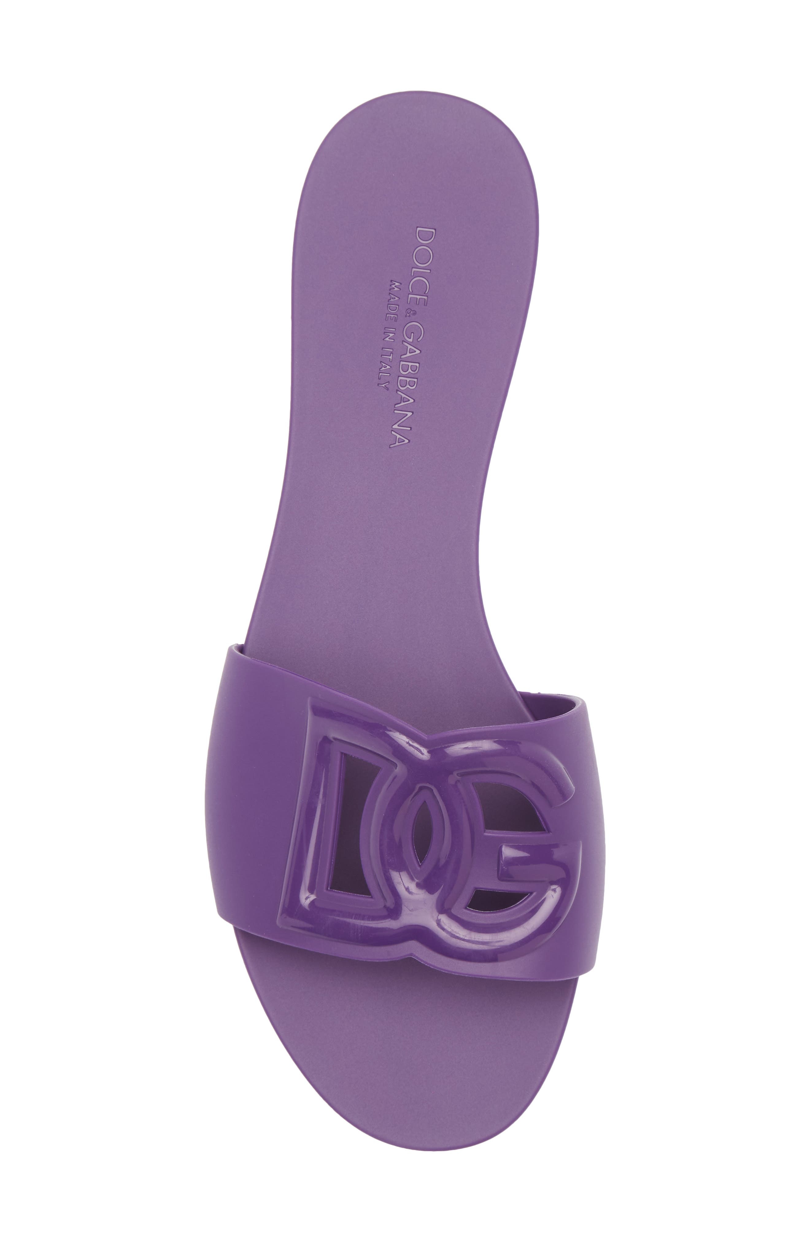 Dolce&Gabbana Bianca Interlock Slide Sandal in 8H438 Viola Brillante 1 at Nordstrom - 5