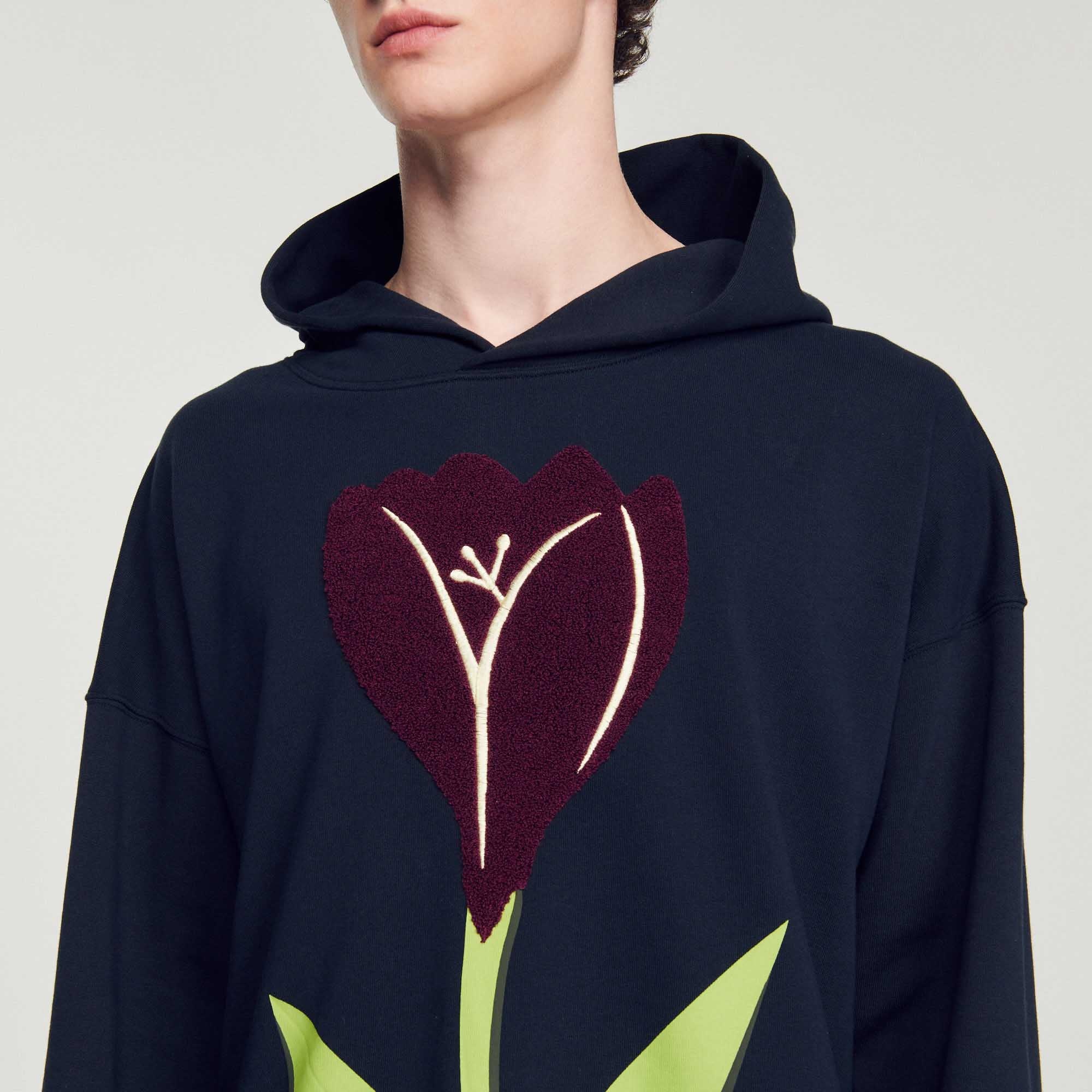 Embroidered tulip hoodie - 4
