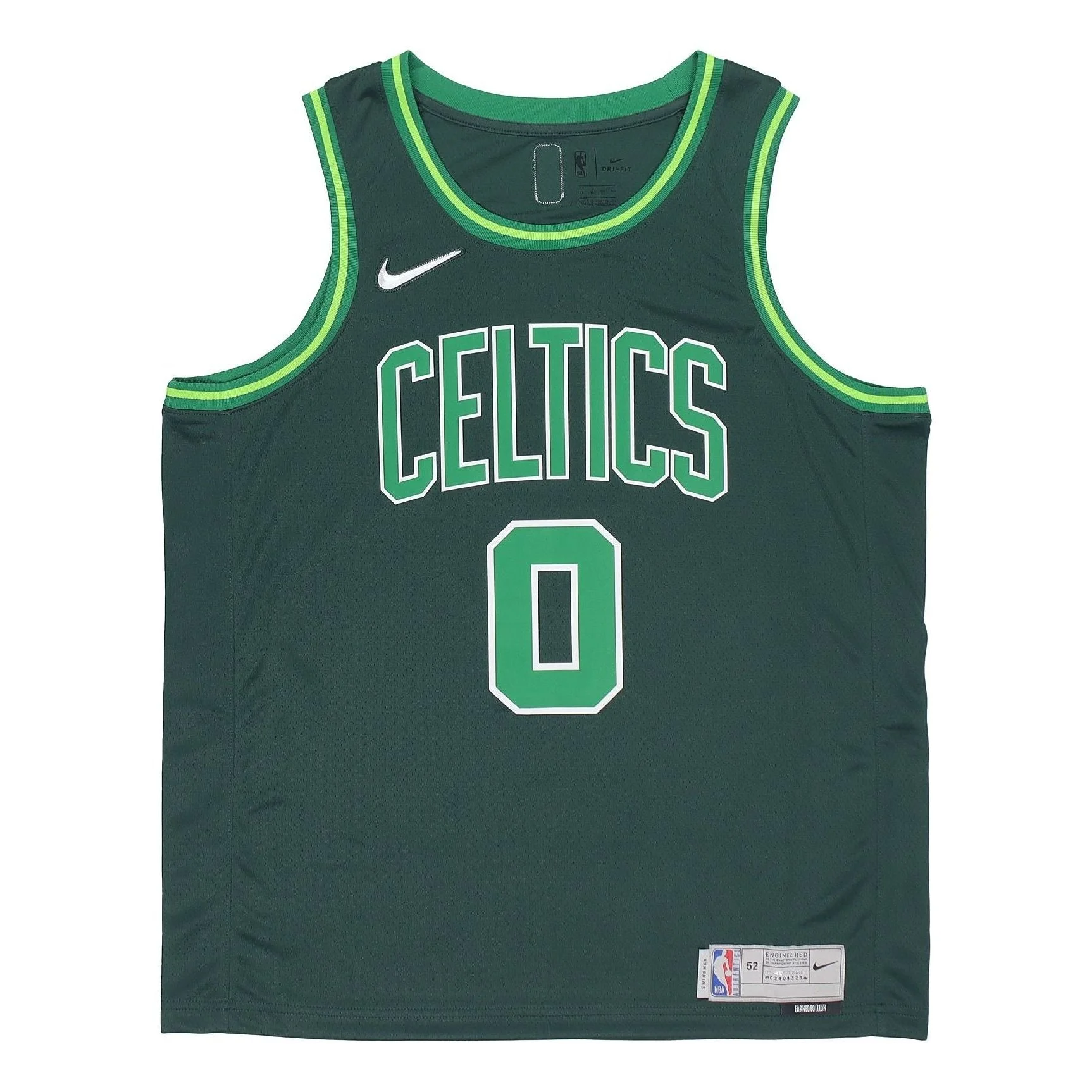 Men's Nike NBA Retro Basketball SW Fan Edition Award Version 20-21 Season Boston Celtics Tatum No. 0 - 1