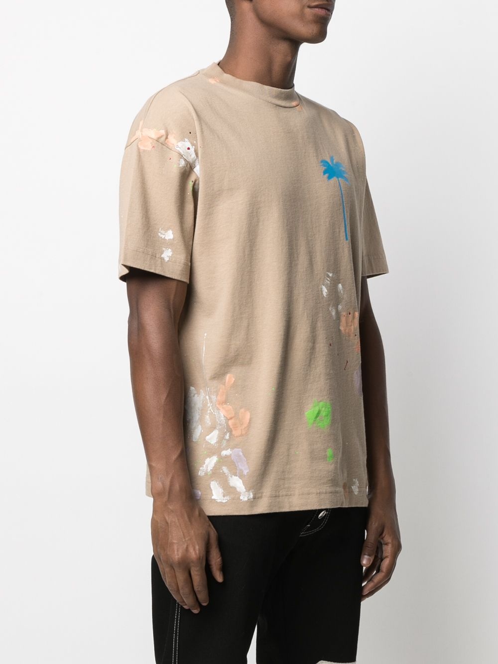 palm-print paint-splatter T-shirt - 3