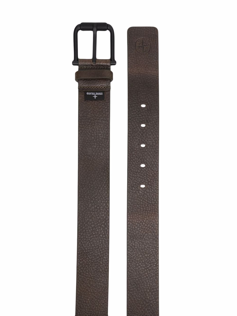 logo patch buckle belt - 2