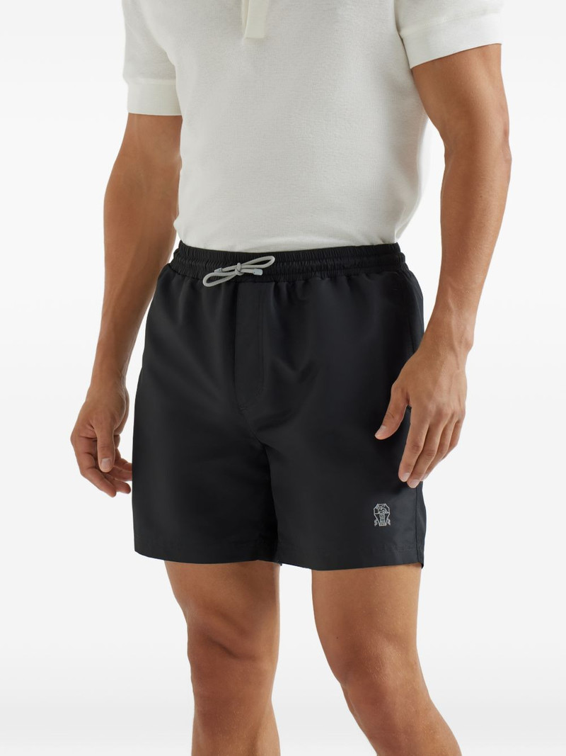 Brunello Cucinelli drawstring logo swim shorts outlook