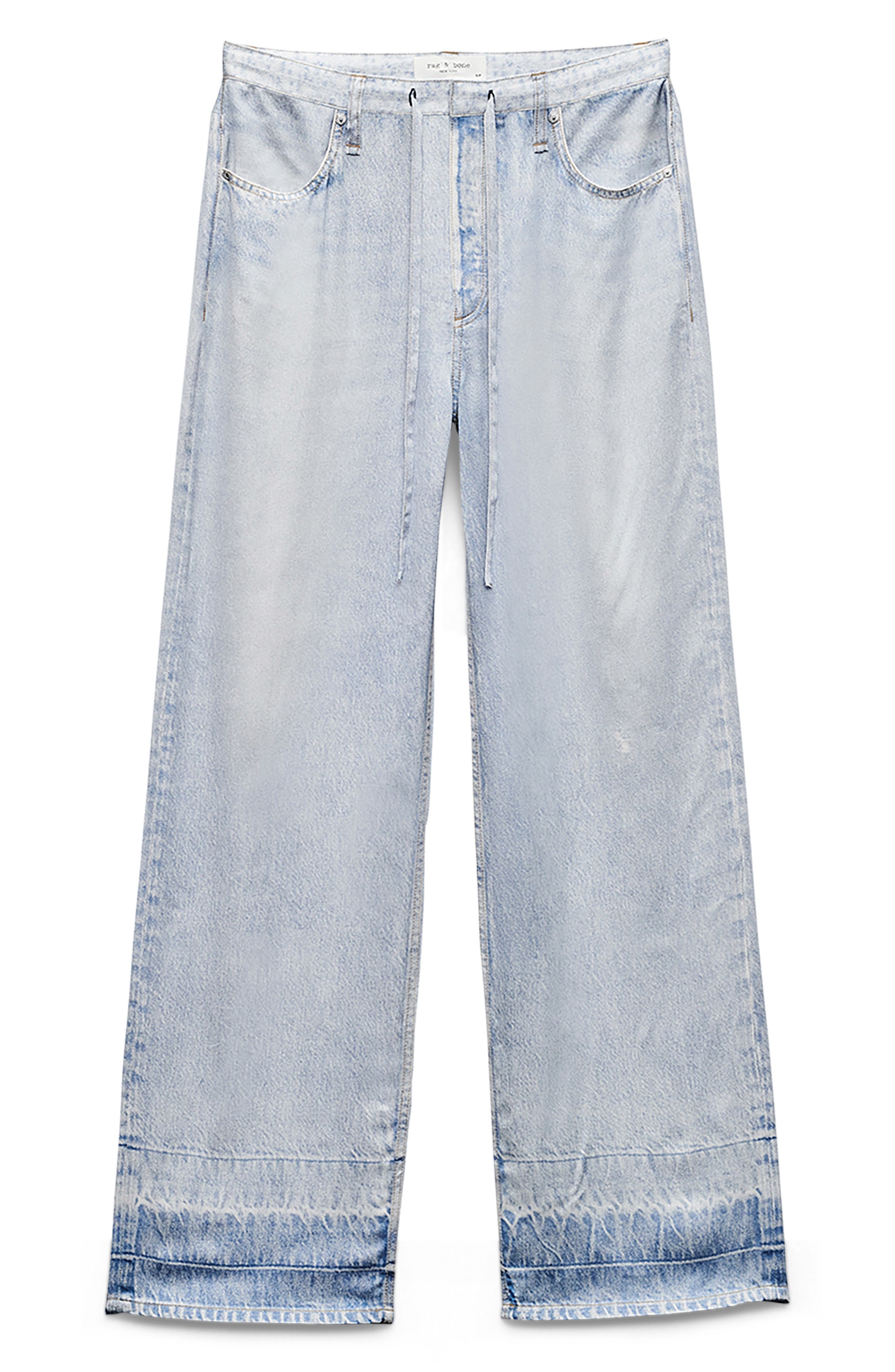 rag & bone Miramar Phoebe Faux Denim Satin Pants in Mica at Nordstrom - 4