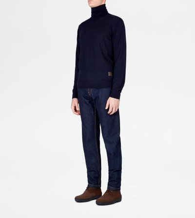 Tod's HIGH NECK JUMPER IN CASHMERE - BLUE outlook