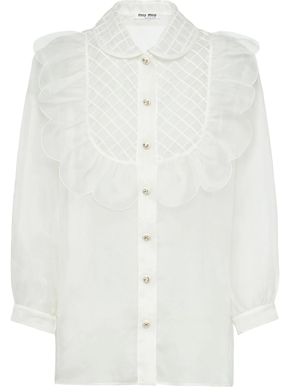 embroidered organza blouse - 1