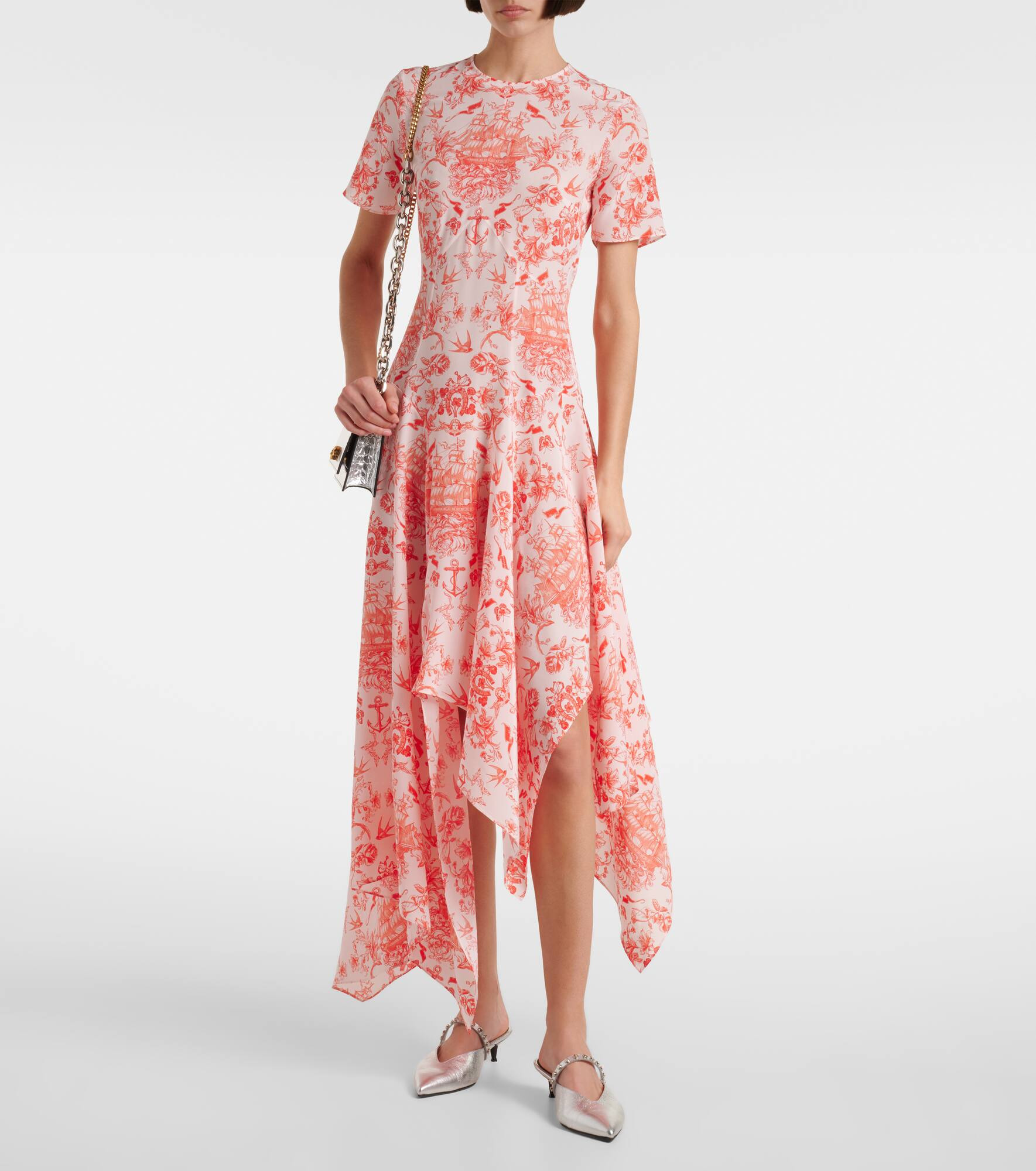 Printed silk crêpe midi dress - 2