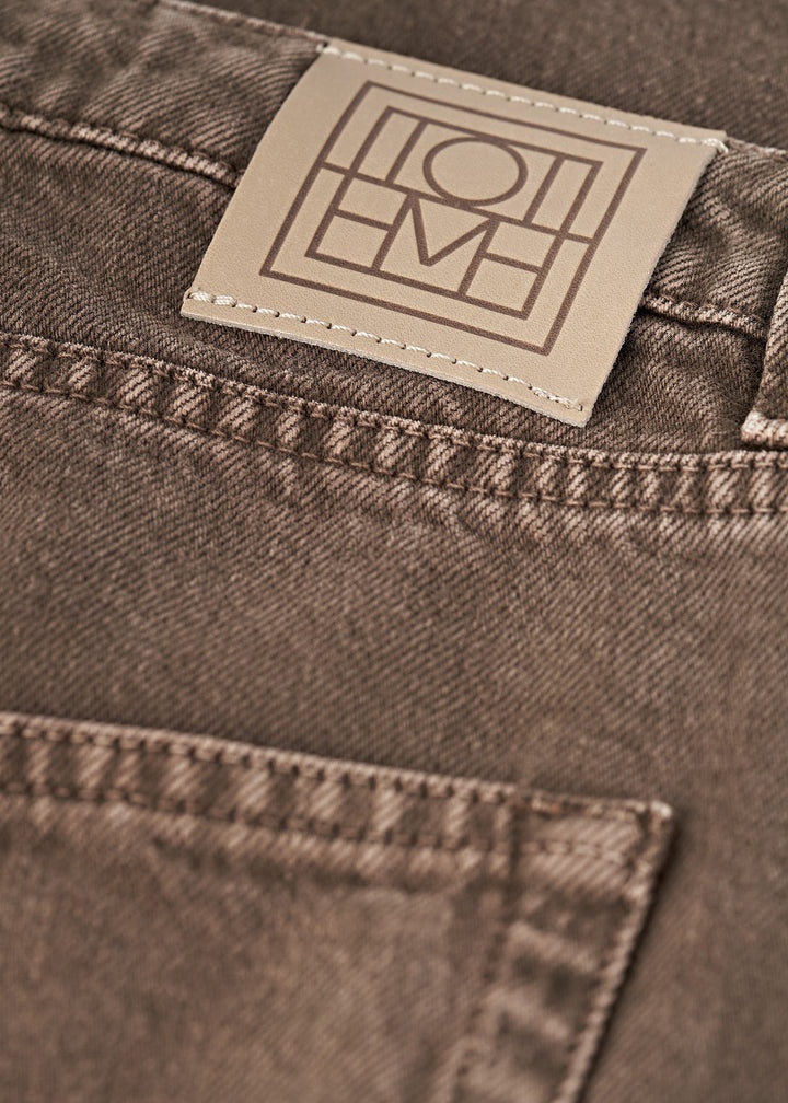 CHOCOOLATE logo-embroidered tapered jeans - Grey