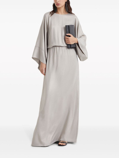 Brunello Cucinelli wide-sleeves silk maxi dress outlook