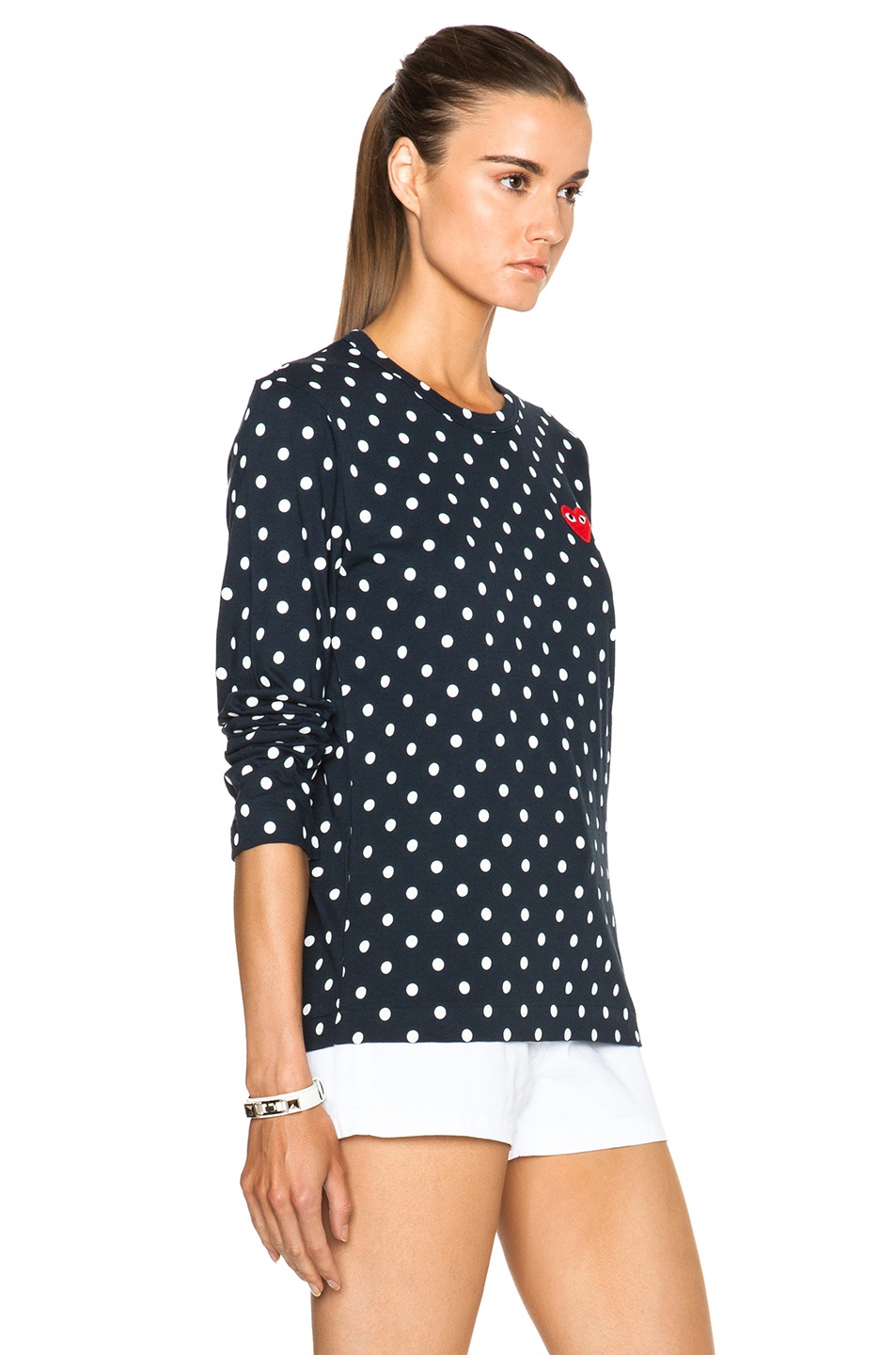 Cotton Red Emblem Dot Tee - 3