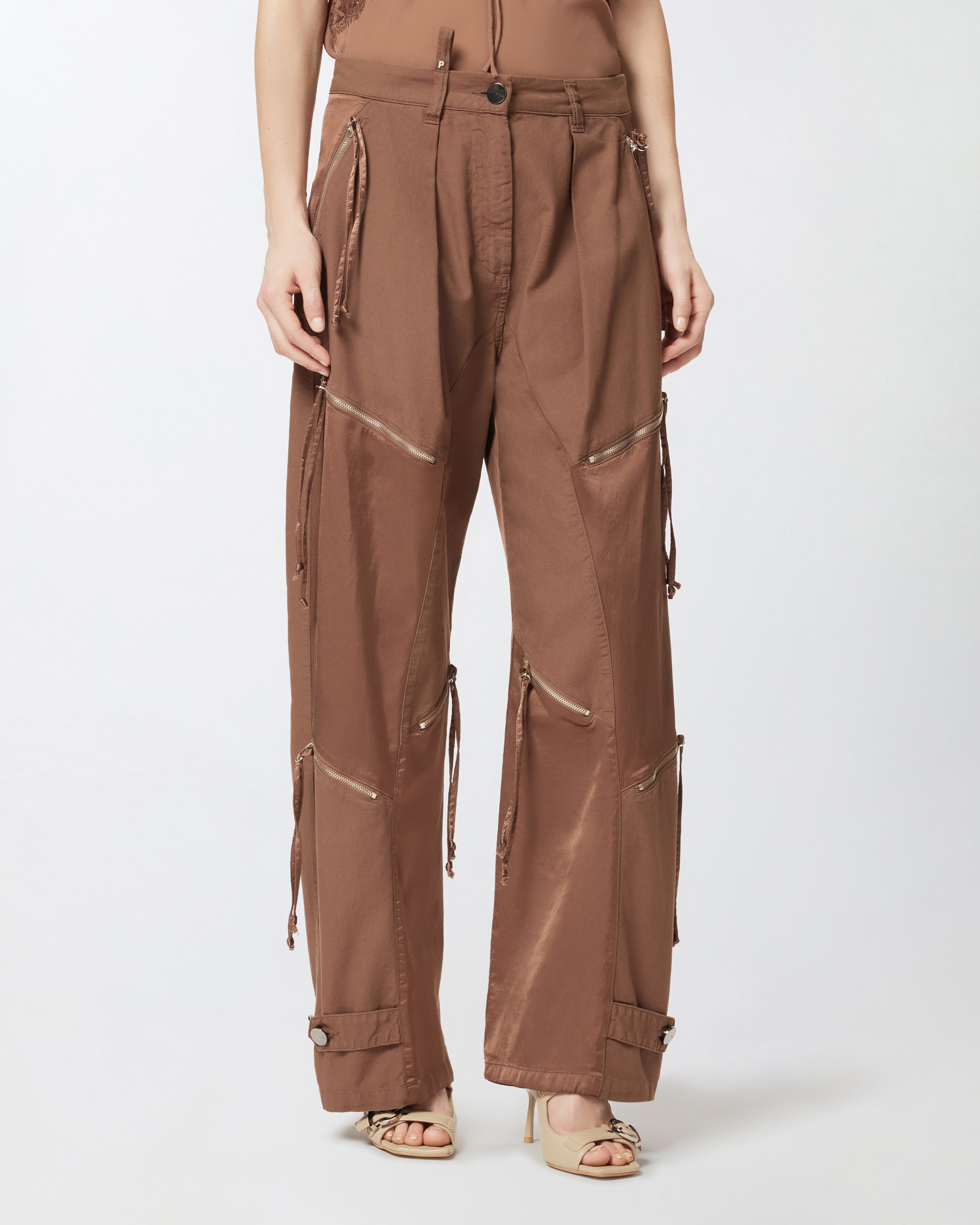 P-PANTS IN GABARDINE AND SATIN WITH ZIP - 3