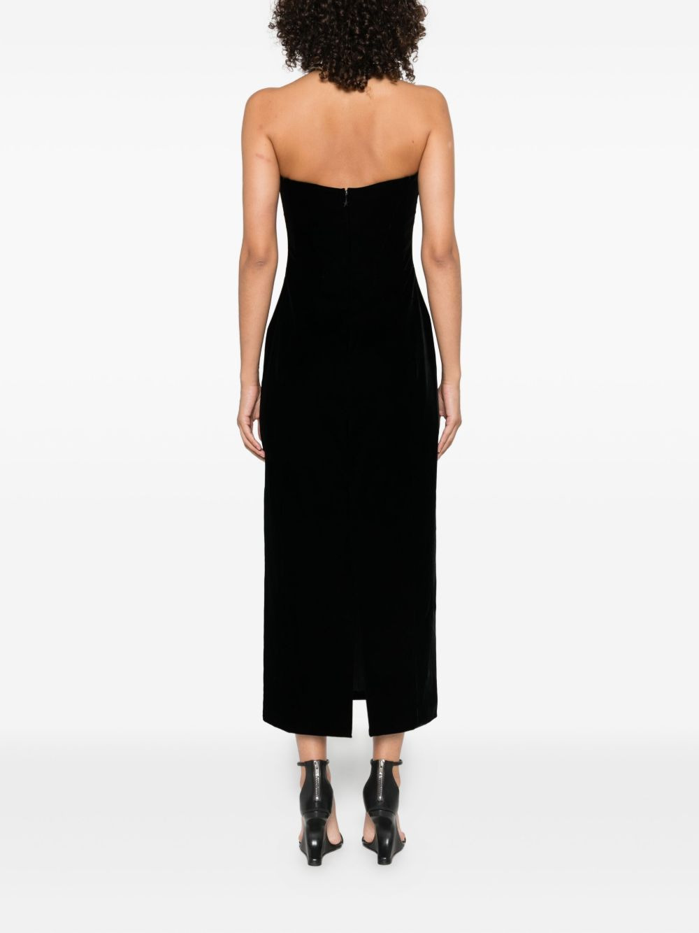 Signature sweetheart-neckline velvet dress - 4