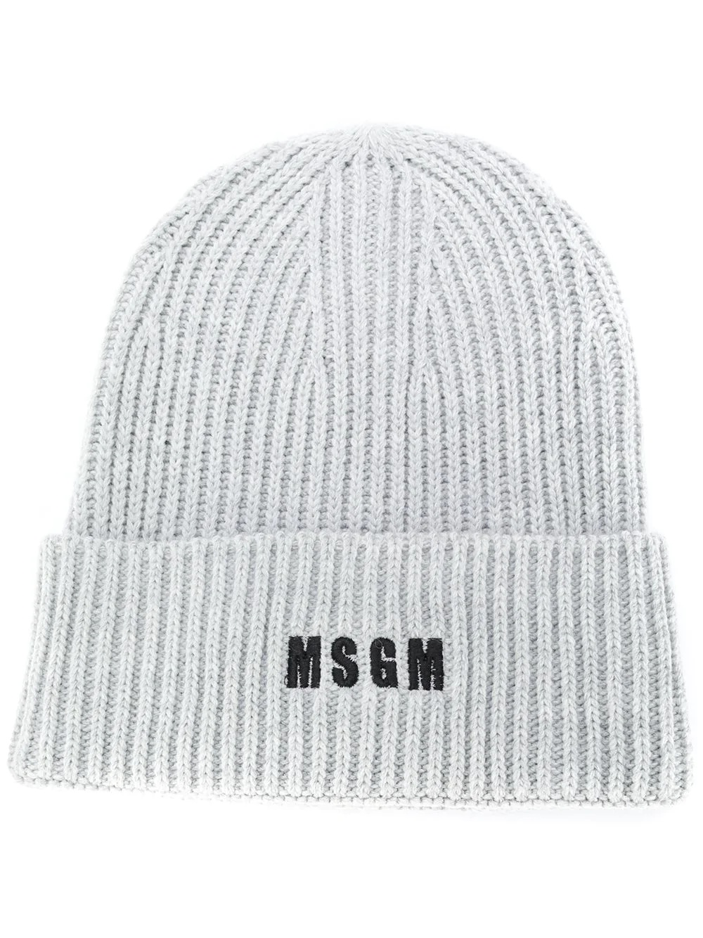 logo-embroidered ribbed knit beanie - 1